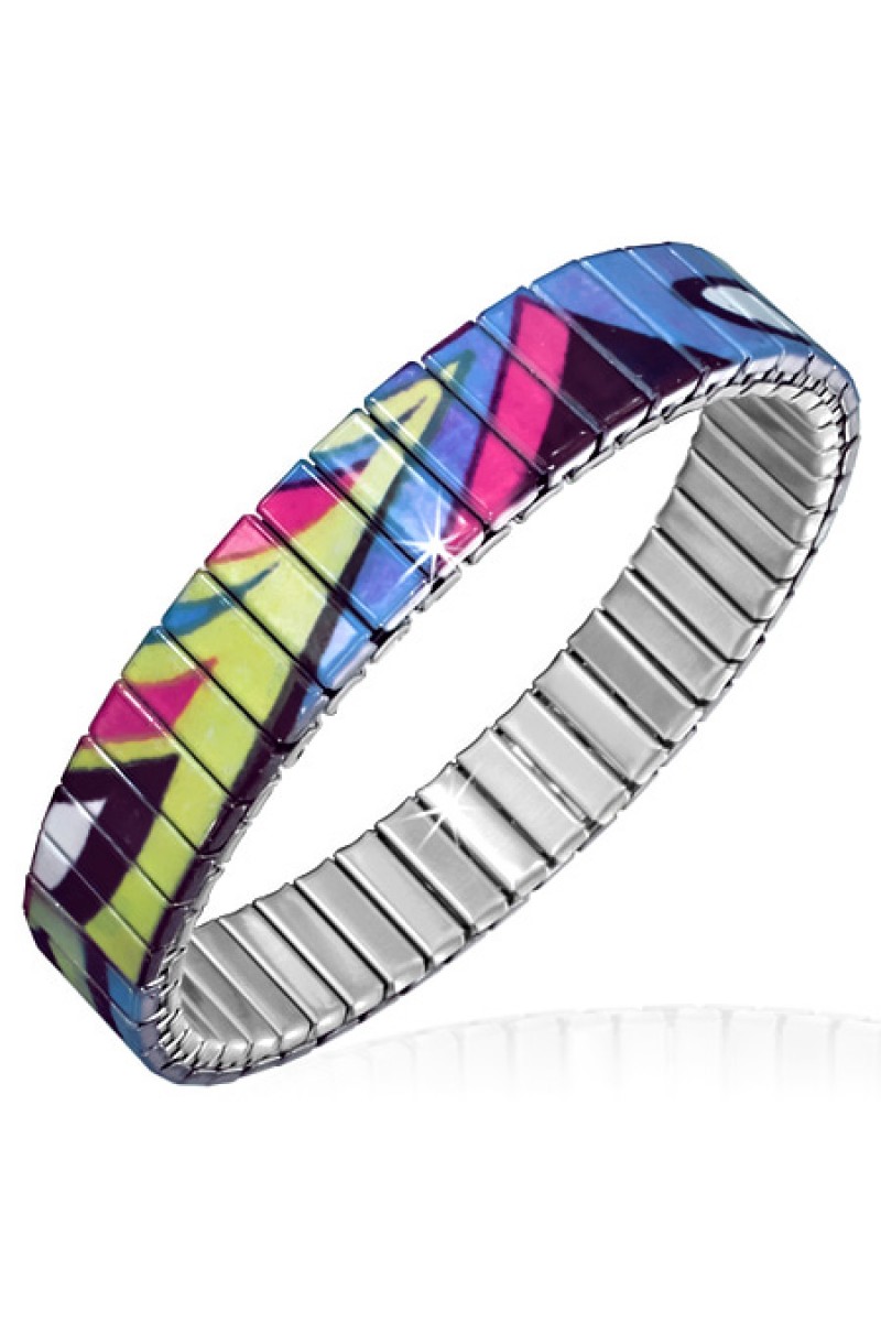 Spalvinga Plieninė apyrankė